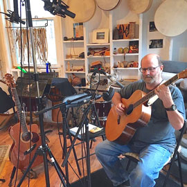 Recording <i>Gratiarum Actio Redux</i> (opening track on <i>One Size Does Not Fit All </i>) at Stonehouse Sound in 2018. Photo by John D.S. Adams.